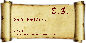 Doró Boglárka névjegykártya